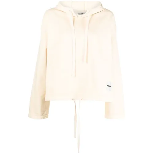 Logo-Patch Knitted Hoodie , female, Sizes: M - Jil Sander - Modalova