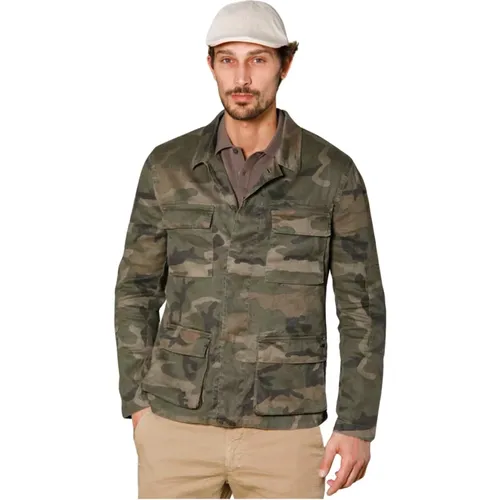 Camouflage Overshirt Leinen Baumwollmischung - Mason's - Modalova