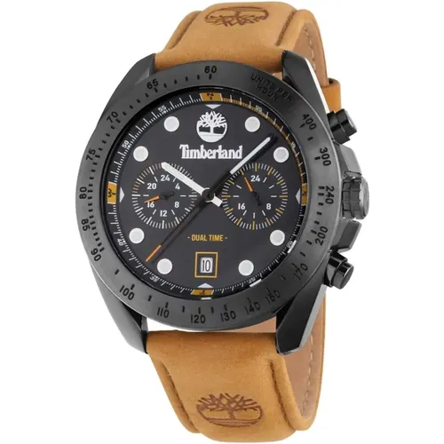 Herren Analog Quarz Uhr Carrigan Dual Time mit Leder Armband Tdwgf2230501 - Timberland - Modalova