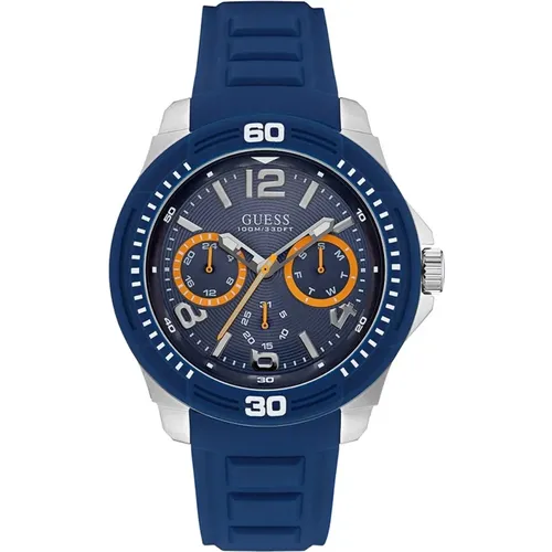 Blaue Edelstahl Uhr W0967G2 , Herren, Größe: ONE Size - Guess - Modalova