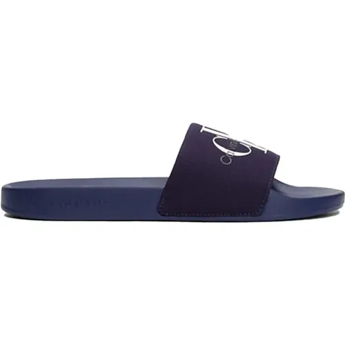 Blaue Flache Schuhe - Textil/PVC , Herren, Größe: 42 EU - Calvin Klein - Modalova