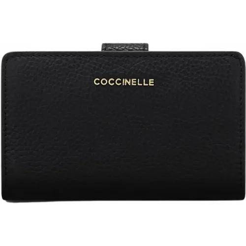 Elegant Leather Wallet with Snap Closure and Coin Pocket , female, Sizes: ONE SIZE - Coccinelle - Modalova