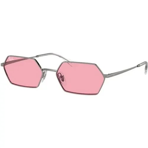 Sonnenbrille mit Grauem Rahmen und Pinken Gläsern , Damen, Größe: 58 MM - Ray-Ban - Modalova