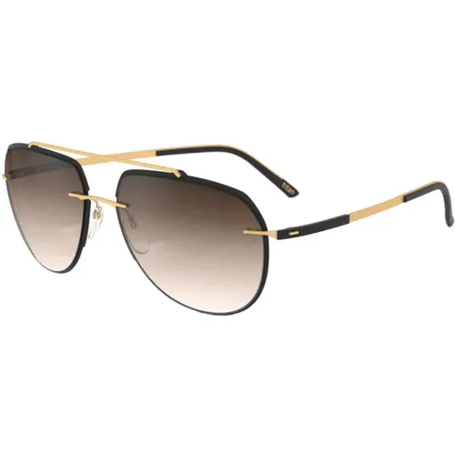Accent Shades Sunglasses Black Gold/Brown , male, Sizes: ONE SIZE - Silhouette - Modalova