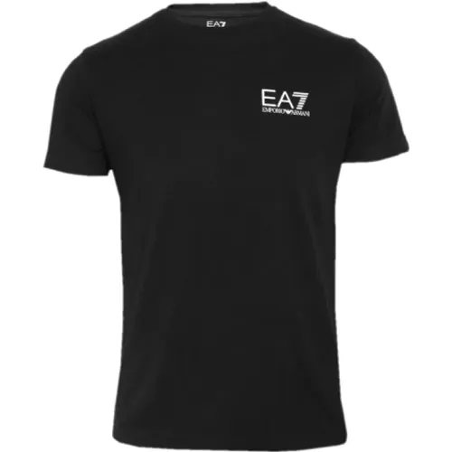 EA7 Basic Logo T-Shirt Herren Schwarz , Herren, Größe: L - Emporio Armani - Modalova