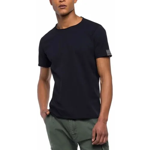 Herren T-Shirt aus Baumwolle , Herren, Größe: XL - Replay - Modalova