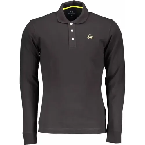 Schwarzes Baumwoll-Polo-Shirt , Herren, Größe: 3XL - LA MARTINA - Modalova