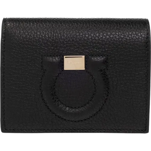 Leather wallet with logo , female, Sizes: ONE SIZE - Salvatore Ferragamo - Modalova