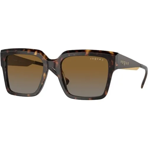 Braune Verlaufspolarisierte Sonnenbrille , unisex, Größe: 54 MM - Vogue - Modalova
