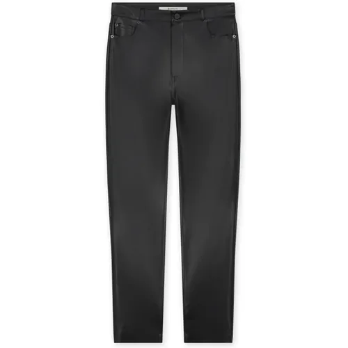 Schwarze Vegane Leder Gerades Jeans Sarah , Damen, Größe: W26 - Homage - Modalova