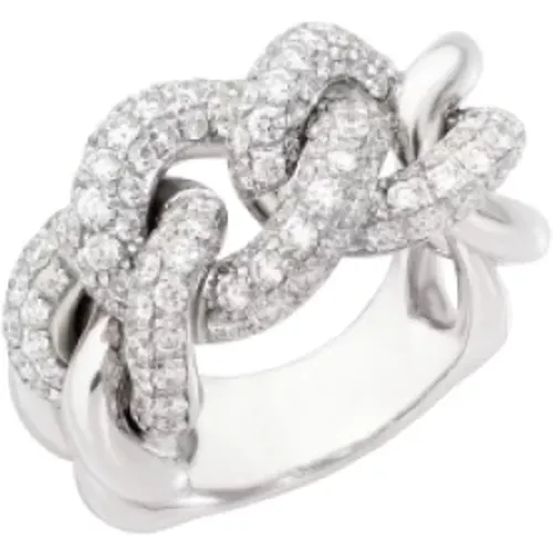 Chain Ring with White Gold and Diamond , female, Sizes: 53 MM - Pomellato - Modalova