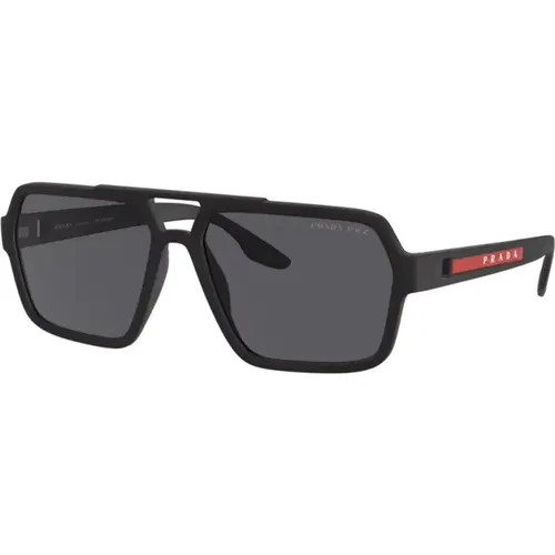 Sportliche Rechteckige Sonnenbrille , Herren, Größe: 59 MM - Prada - Modalova