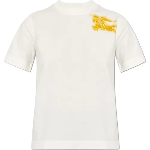 T-Shirt mit Logo , Damen, Größe: L - Burberry - Modalova