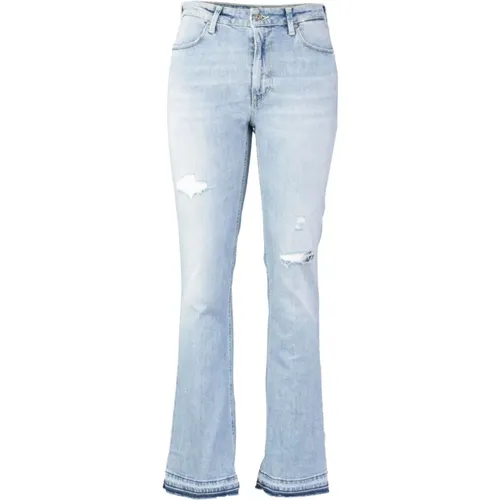 Super Skinny Flare Jeans Mittelwaschung , Damen, Größe: W28 - Dondup - Modalova