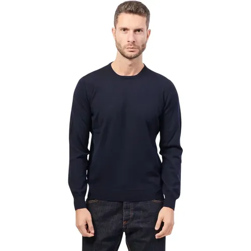 Blauer Merino Pullover Fashion Fit , Herren, Größe: 5XL - Gran Sasso - Modalova