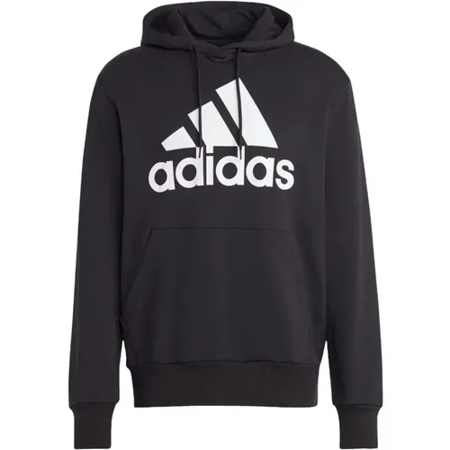 Schwarzer French Terry Hoodie mit großem Logo für Herren - Adidas - Modalova