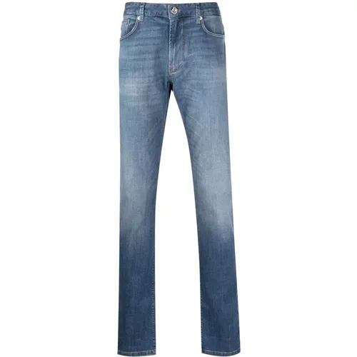 Slim Fit Jeans in hellem Denim , Herren, Größe: W33 L32 - Emporio Armani - Modalova