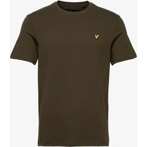 Plain T-Shirt, High-Quality, Olive, 100% Cotton , male, Sizes: 2XL, XL, L, M, S - Lyle & Scott - Modalova