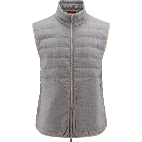 Grey Wool Down Jacket , male, Sizes: M, S, XL, L - BRUNELLO CUCINELLI - Modalova