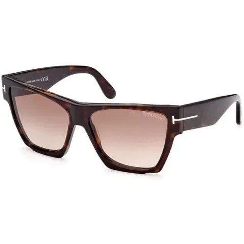 Dark Havana Gradient Sunglasses , female, Sizes: 59 MM - Tom Ford - Modalova