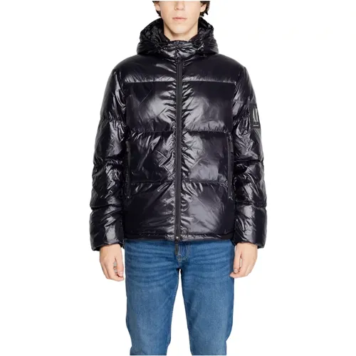 Schwarze Kapuzenjacke Herbst/Winter Herren - Armani Exchange - Modalova