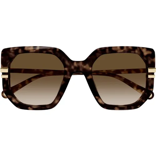 Braun/Havanna Sonnenbrille, vielseitig und stilvoll , Damen, Größe: 53 MM - Chloé - Modalova