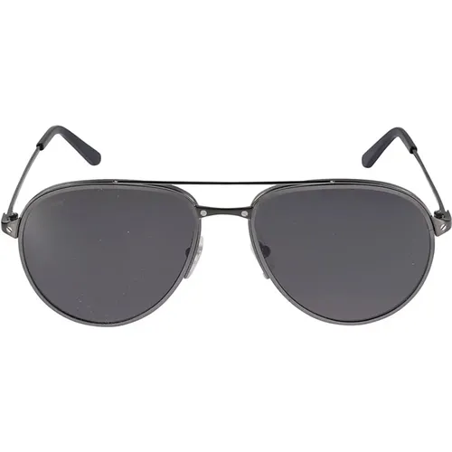 Schwarze Rauch Metall Sonnenbrille - Cartier - Modalova