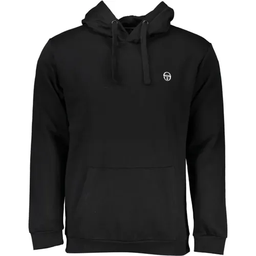 Schwarzer Kapuzenpullover mit Logo-Stickerei , Herren, Größe: XL - Sergio Tacchini - Modalova