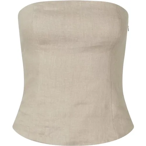 Chinchilla Linen Bandeau Top , female, Sizes: S - Samsøe Samsøe - Modalova