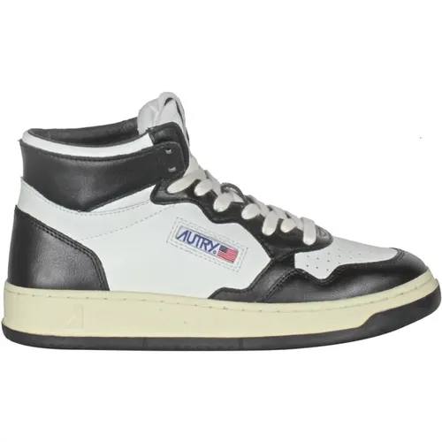 High Top Leather Sneakers with Logo , female, Sizes: 5 UK, 7 UK, 4 UK, 8 UK, 6 UK - Autry - Modalova