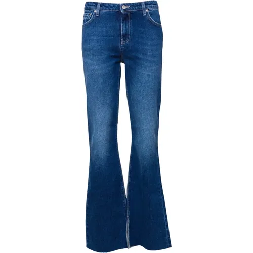 Ausgestellte Denim-Jeans mit niedriger Taille und Quaste , Damen, Größe: W27 - Roy Roger's - Modalova