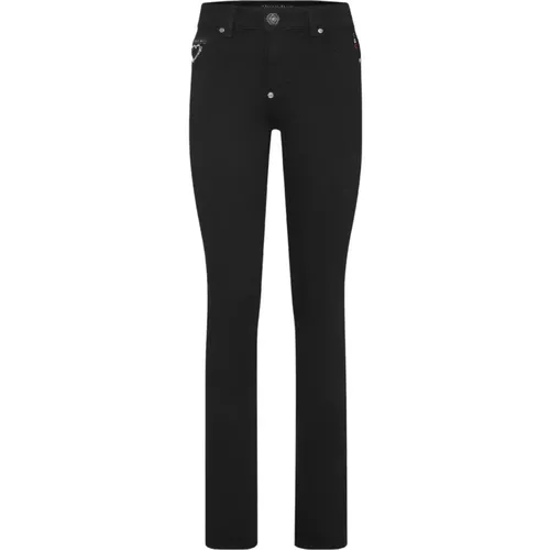 Heart Skinny Fit Jeggings , female, Sizes: W27, W28 - Philipp Plein - Modalova