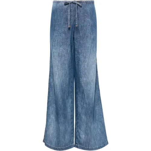 Bright Cobalt Wide Jeans , Damen, Größe: 2XS - Ermanno Scervino - Modalova