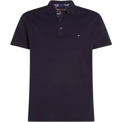 Check Placket Polo Desert Sky , Herren, Größe: 2XL - Tommy Hilfiger - Modalova