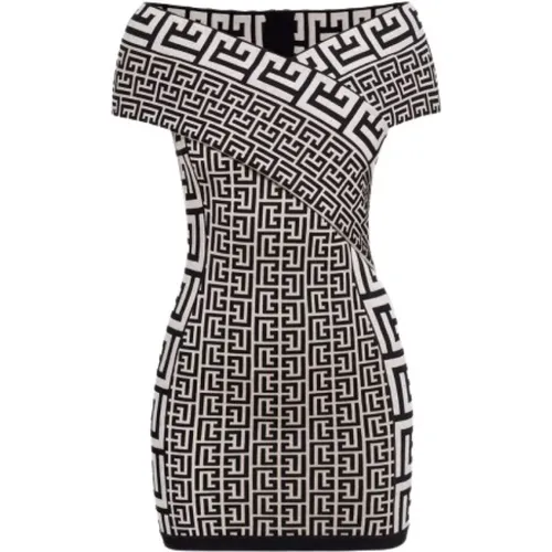 Luxuriöses Bodycon-Kleid mit Monogramm-Design - Balmain - Modalova