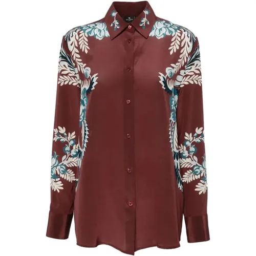 Floral Print Silk Shirt , female, Sizes: M, XS, S - ETRO - Modalova