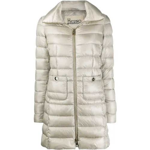 Graue Puffer Style Jacke , Damen, Größe: XS - Herno - Modalova