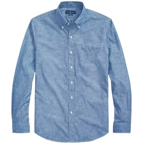 Dunkles Denim Chambray Hemd , Herren, Größe: S - Polo Ralph Lauren - Modalova