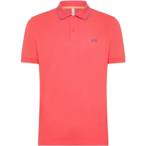 Rotes Gestreiftes Poloshirt , Herren, Größe: M - Sun68 - Modalova