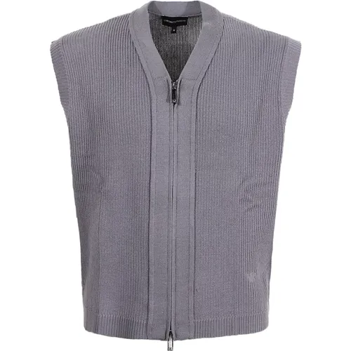 Grey Wool Cotton Logo Jacket , male, Sizes: M, L, S - Emporio Armani - Modalova