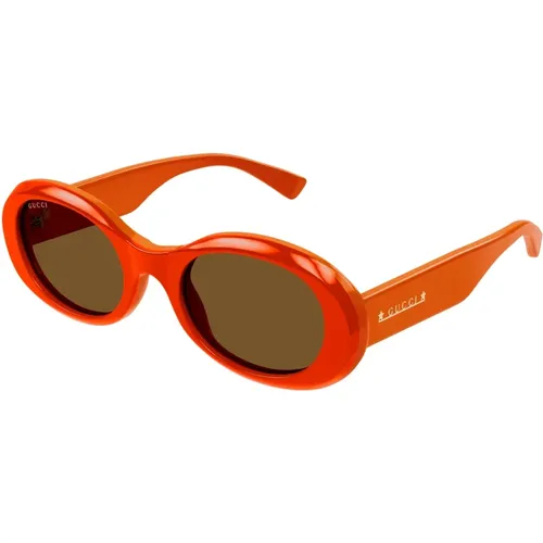 Acetate Oval Sunglasses , female, Sizes: 52 MM - Gucci - Modalova