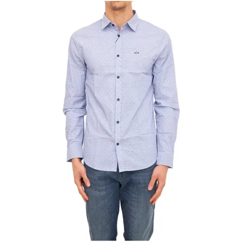 Casual-Elegant Shirt with Micro Polka Dots , male, Sizes: S - Armani Exchange - Modalova