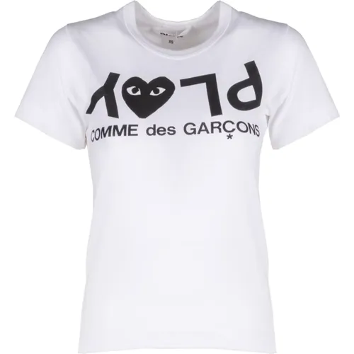 Stylish Logo Print T-Shirt , female, Sizes: L, S, M, XS - Comme des Garçons Play - Modalova