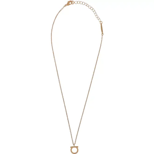 Gold Necklace with Gancini Charm , female, Sizes: ONE SIZE - Salvatore Ferragamo - Modalova