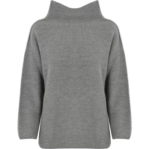 Boxy Wollpullover Hellgrau,Grauer Wollpullover Box-Silhouette - Max Mara - Modalova