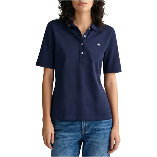 Slim Shield Pique Polo Shirt , female, Sizes: XS, XL, M - Gant - Modalova