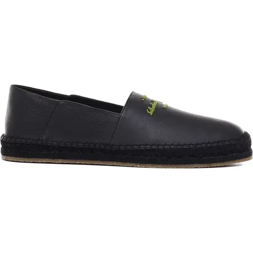 Schwarze flache Schuhe für Männer , Herren, Größe: 41 EU - Salvatore Ferragamo - Modalova