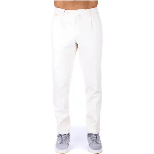 Cream Trousers with Zipper and Button , male, Sizes: 2XL, M/L, S, XL - Briglia - Modalova