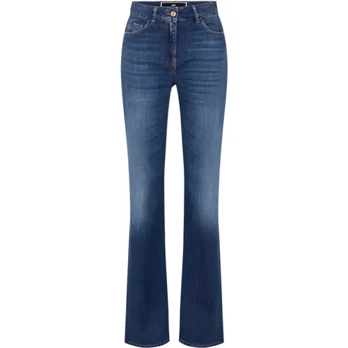 Flared Jeans , female, Sizes: W30, W29, W26, W28 - Elisabetta Franchi - Modalova