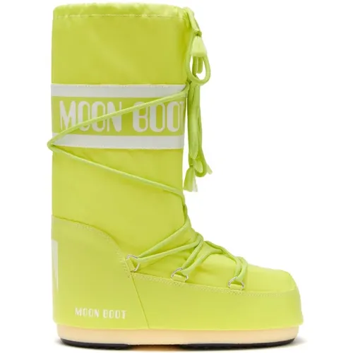 Grüne Nylon Lime Stiefel Slip-On , Herren, Größe: 42 EU - moon boot - Modalova